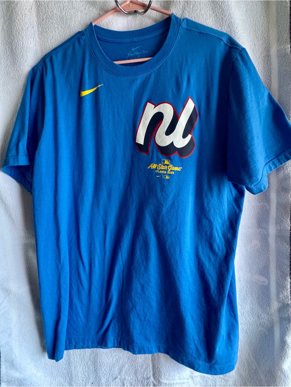 Nike Blue Short-Sleeve All-Star Graphic Tee with Yellow Swoosh